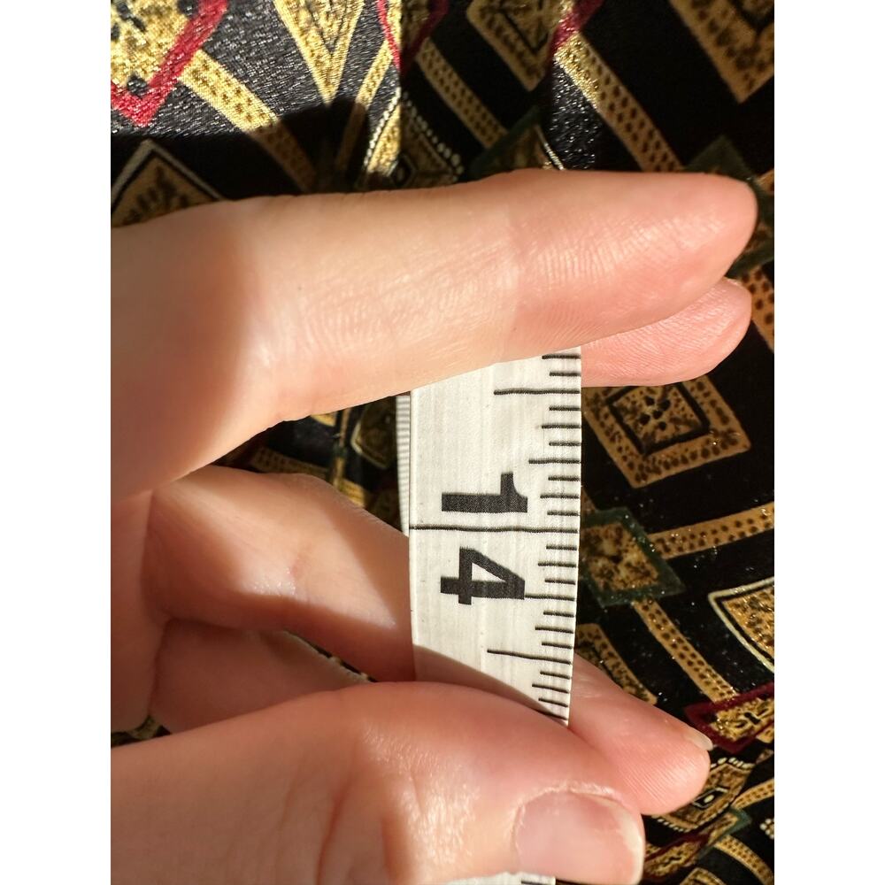 Y2K Vintage Victorias Secret Pants Small Black Satin Gold Print 90s High Rise - Picture 10 of 10